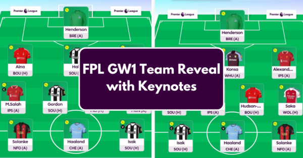 FPL GW1 Team Reveal, Strategy and Keynotes