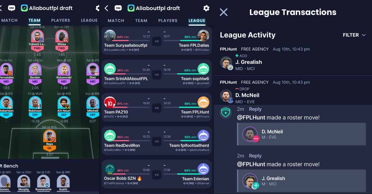Sleeper Fantasy FC - Ultimate Draft Fantasy Game ~ Draft Team & Transactions 
