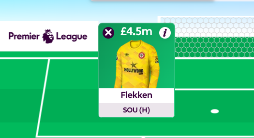 FPL GW3 Scout Selection Goalkeeper