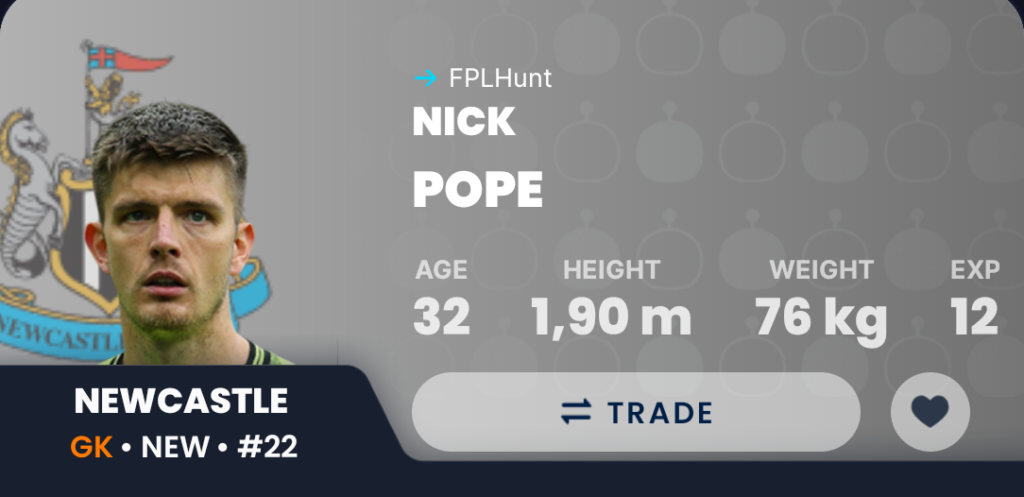 Draft Fantasy GW13- Nick Pope