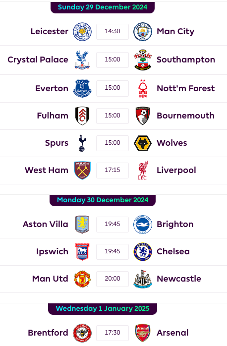 fpl gw19 fixtures
