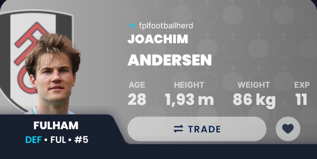 Draft Fantasy GW20- Andersen