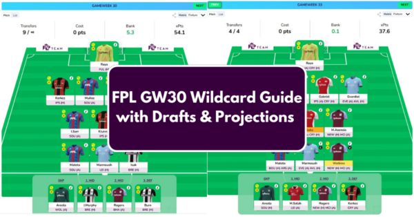FPL GW30 Wildcard Team- Tips, Players to Target and Best Drafts