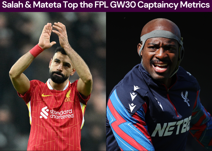 Salah & Mateta tops the FPL GW30 Captaincy Metrics 