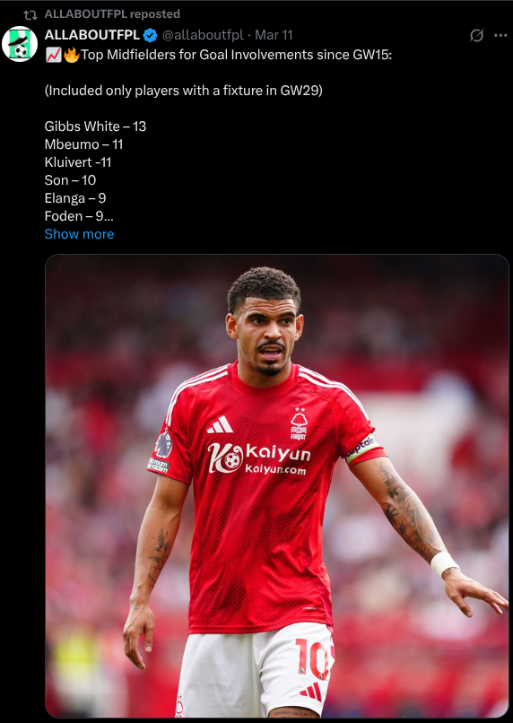 MGW Forest  fpl gw29