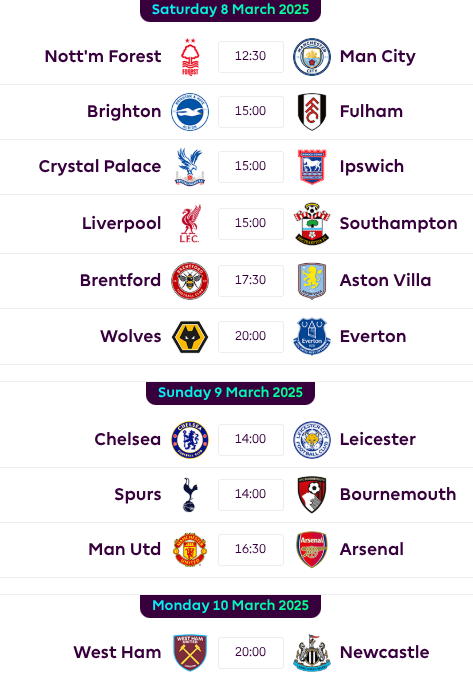 Fixtures GW28