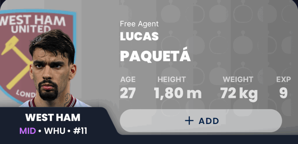 GW33 Draft Fantasy- Paqueta
