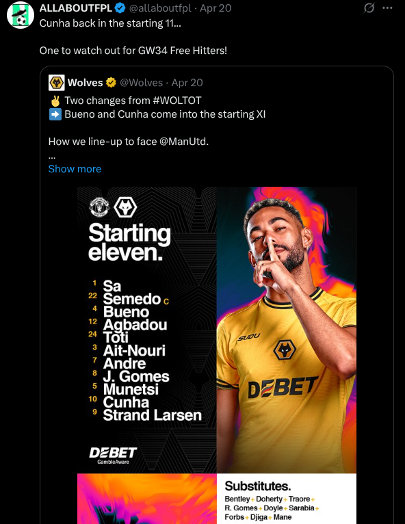 Cunha and Larsen Wolves