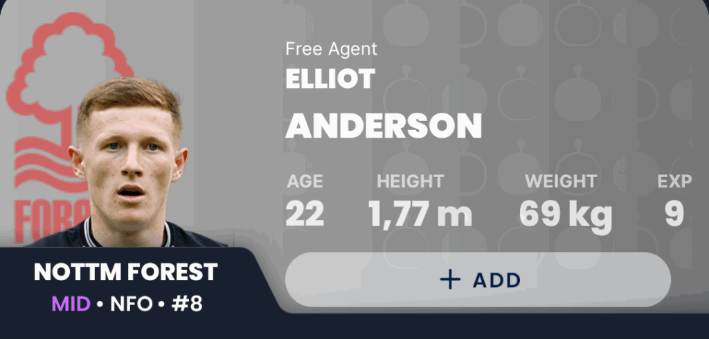 GW36 Draft Fantasy- Elliot Anderson