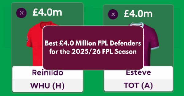Best £4.0 Million FPL Defenders for the 2025/26 FPL Season