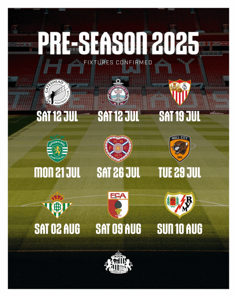Sunderland - Pre Season Friendlies - 2025/26 Season 