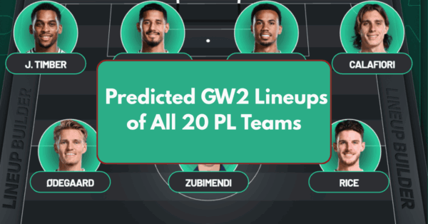 FPL GW2 Predicted Lineups, Injuries & Press Conference Updates