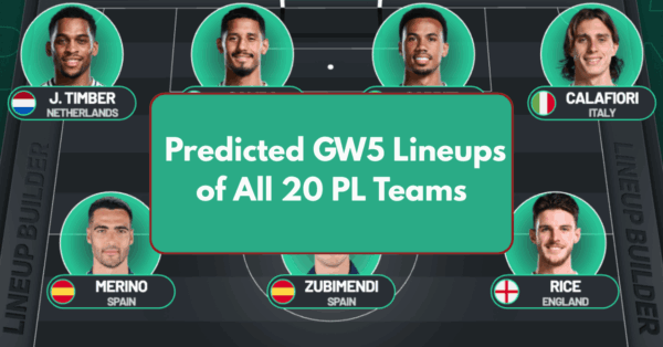 FPL GW5 Predicted Lineups, Injuries & Press Conference Updates
