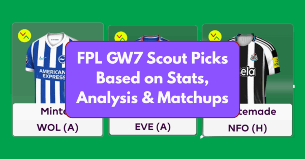 FPL GW7 Scout Picks Based on Stats, Analysis and Matchups