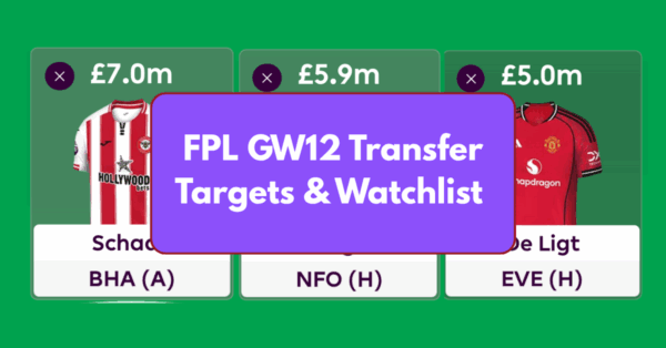 FPL GW12 Transfer Targets & Watchlist Based on Eye Test & Stats