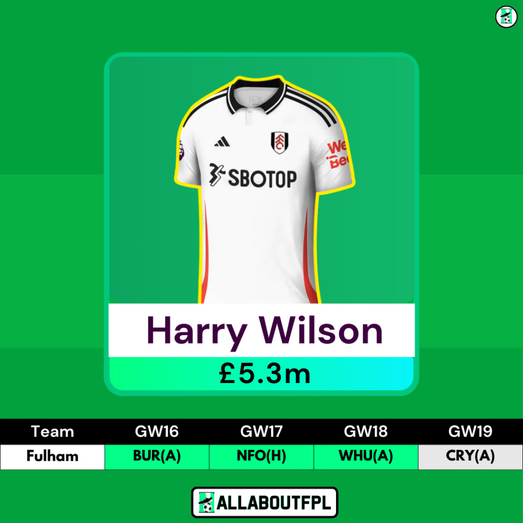 FPL GW16 Differential Picks- Harry Wilson