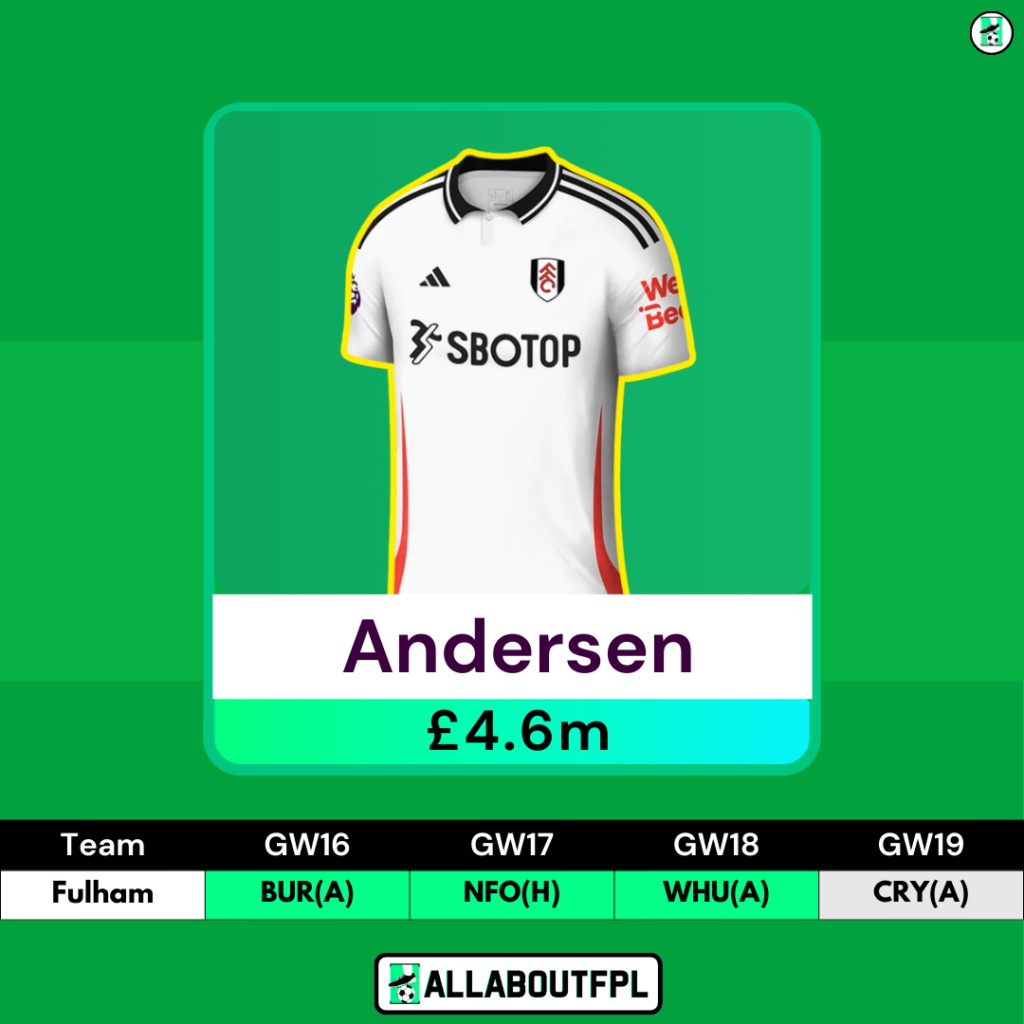 FPL GW16 Differential Picks- Andersen