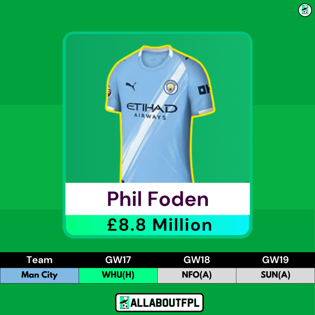 Best Mbeumo Replacements Ahead of FPL GW17 - Phil Foden