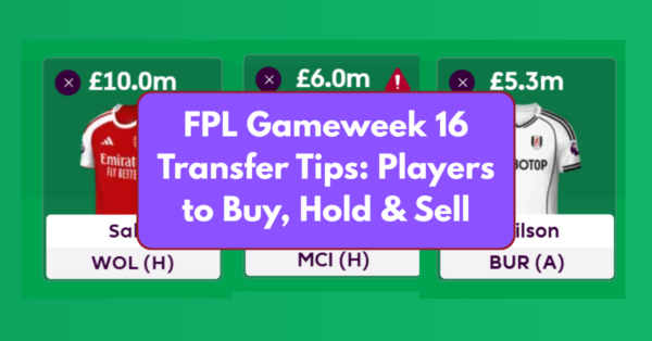 FPL Gameweek 16 Transfer Tips: Two Players to Buy, Hold, & Sell