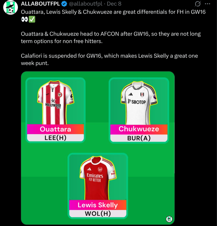 FPL Differentials