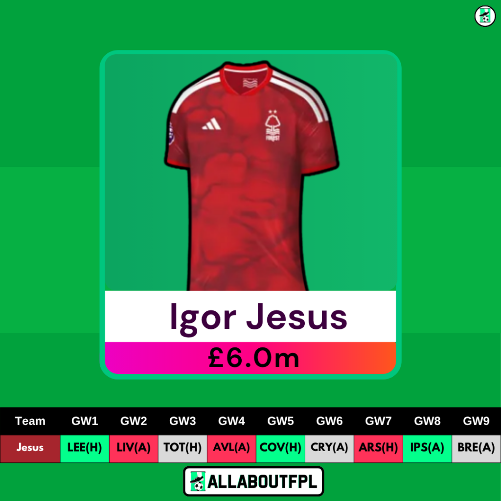 Best FPL Value Forwards - Igor Jesus