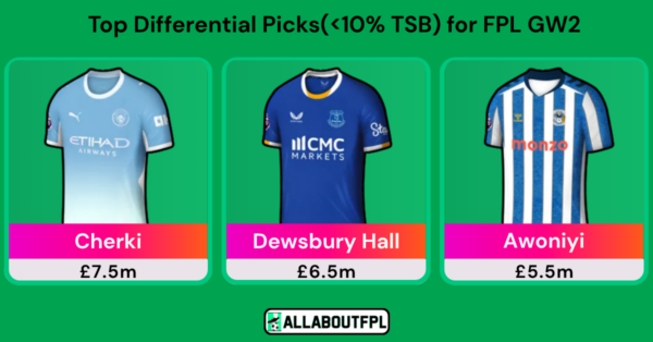 Top FPL GW2 Differential Picks to Target Ahead of GW2 Deadline