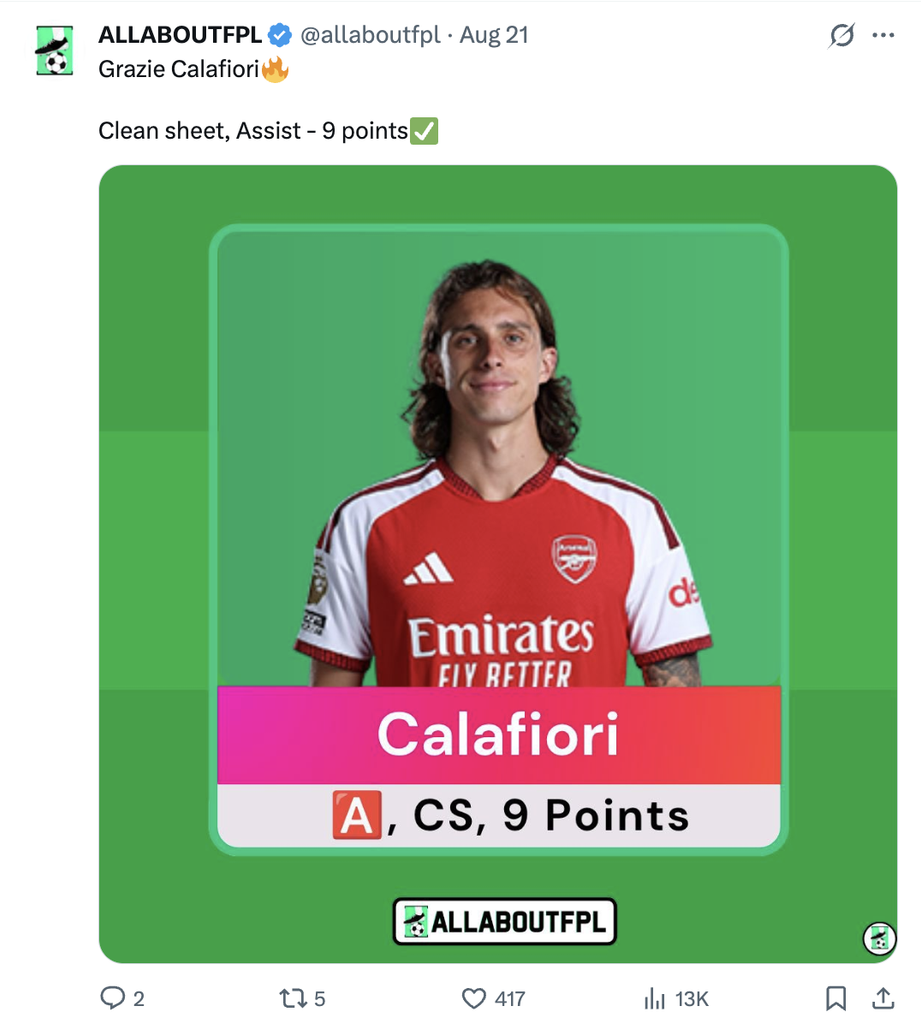 Calafiori FPL