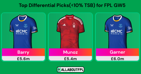 Top FPL GW5 Differential Picks to Target Ahead of GW5 Deadline