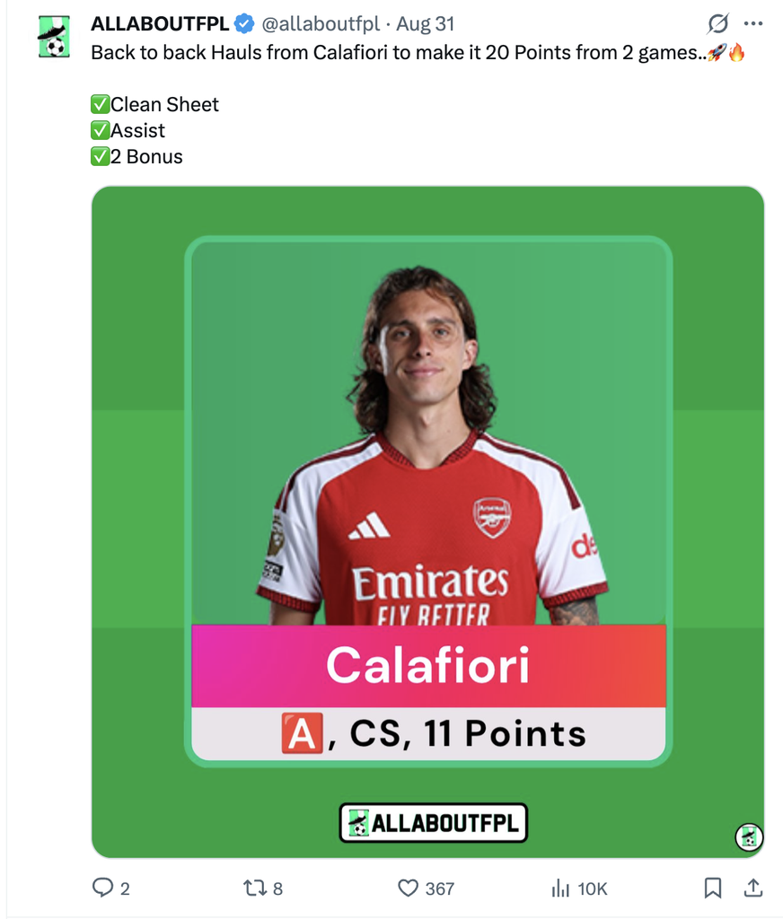 calafiori fpl